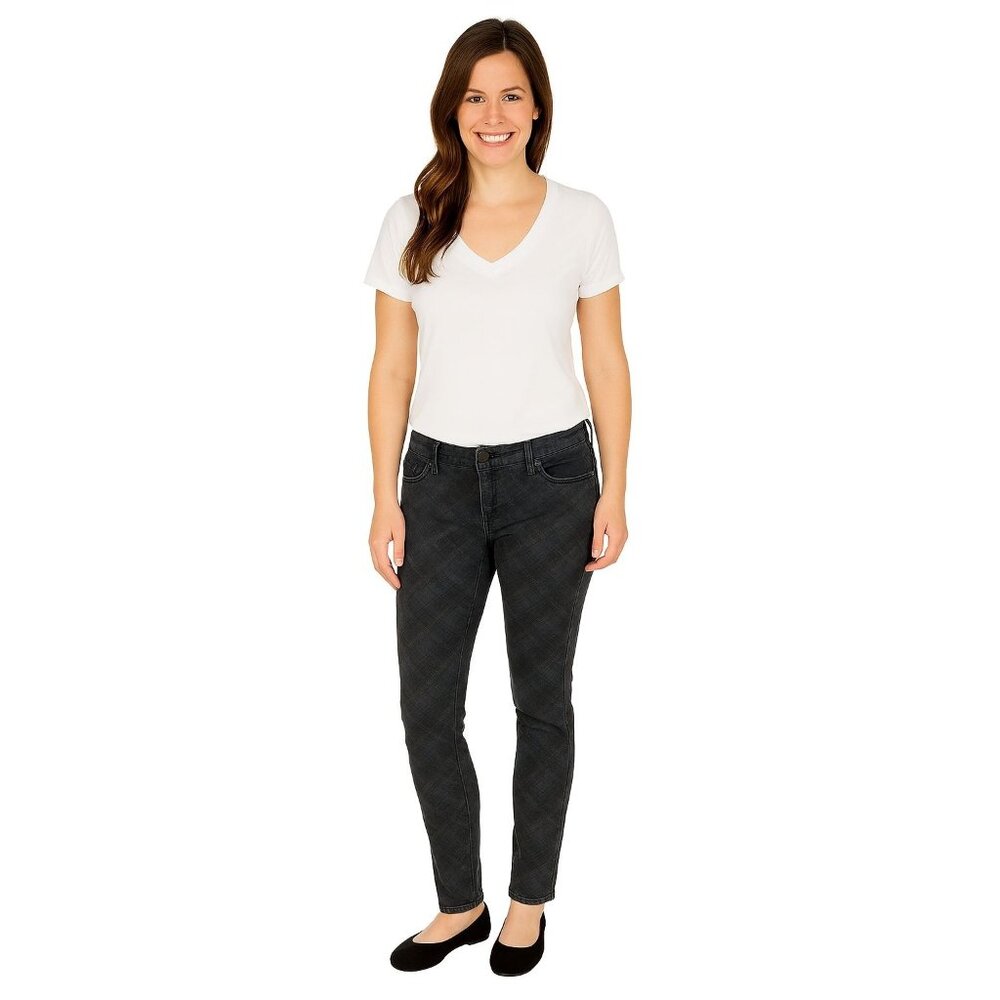 Prana Plaid Jett Jeans Denim Ankle Zip Skinny Stretch Breathe Women's Woman's 2